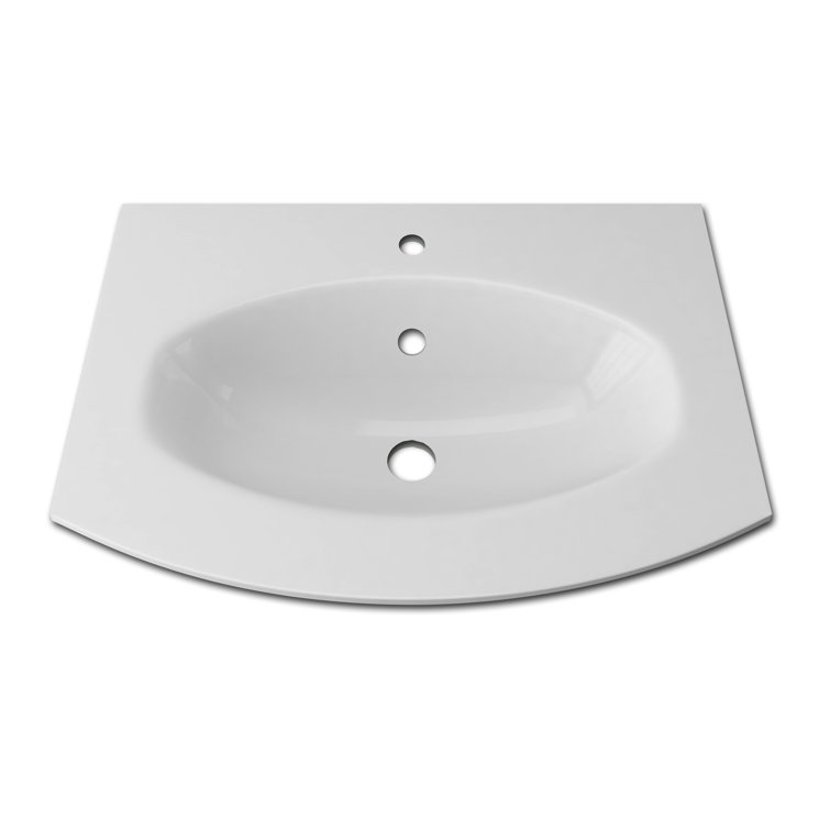 Baden Haus 21'' White Resin UShaped Dropin Bathroom Sink with